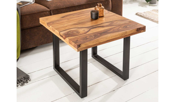 Table basse carrée 60 cm en bois massif