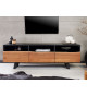 Meuble TV 140 cm noir et acacia naturel