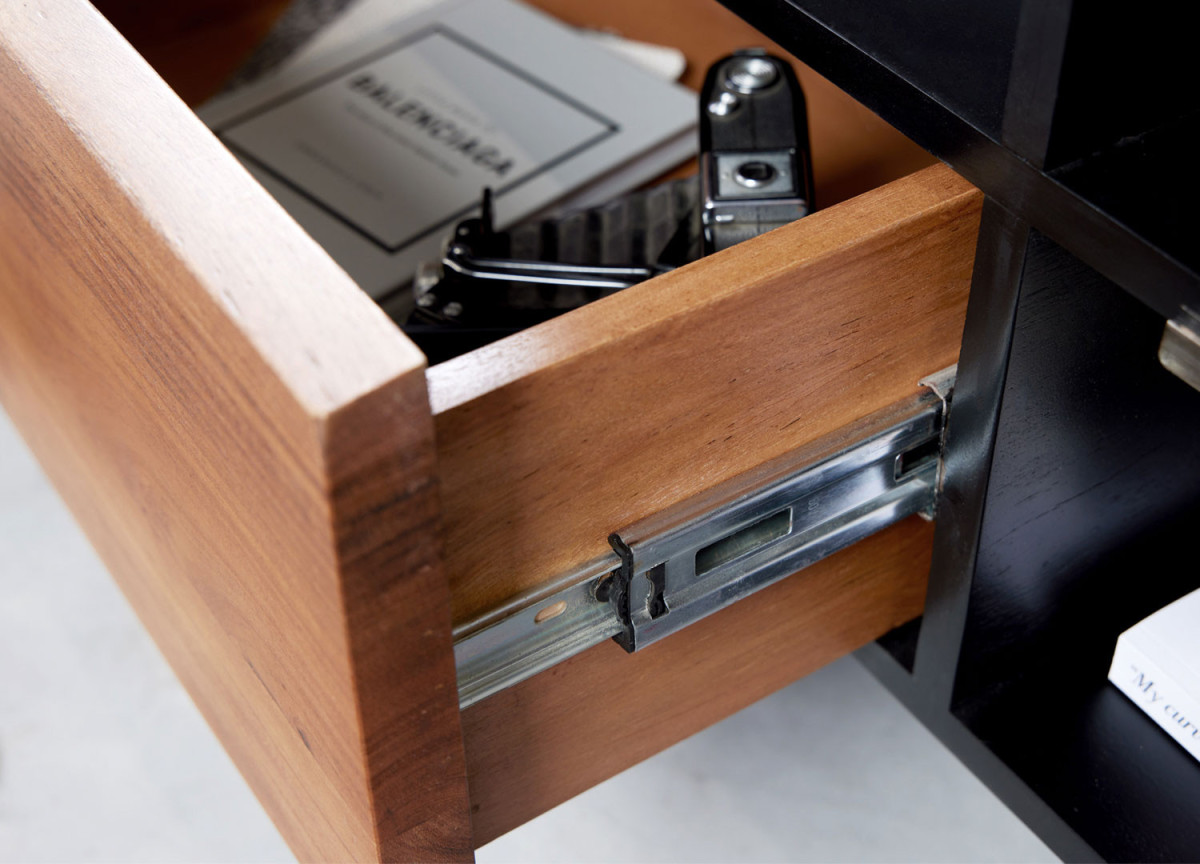 Meuble TV Noir et Bois