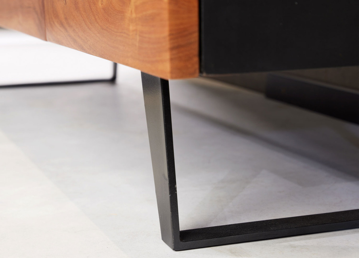 Buffet Contemporain Noir et Acacia 180 cm