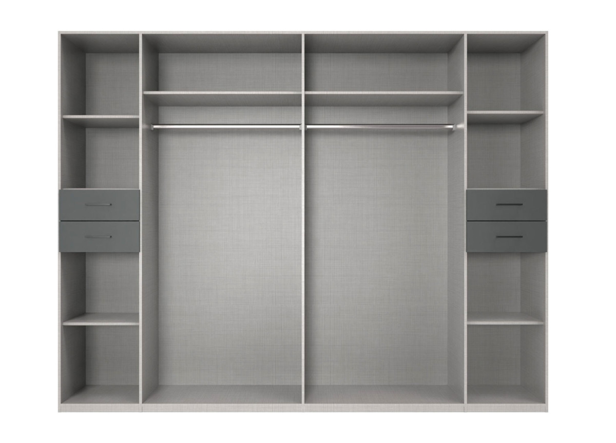 Armoire dressing 270 cm verre noir