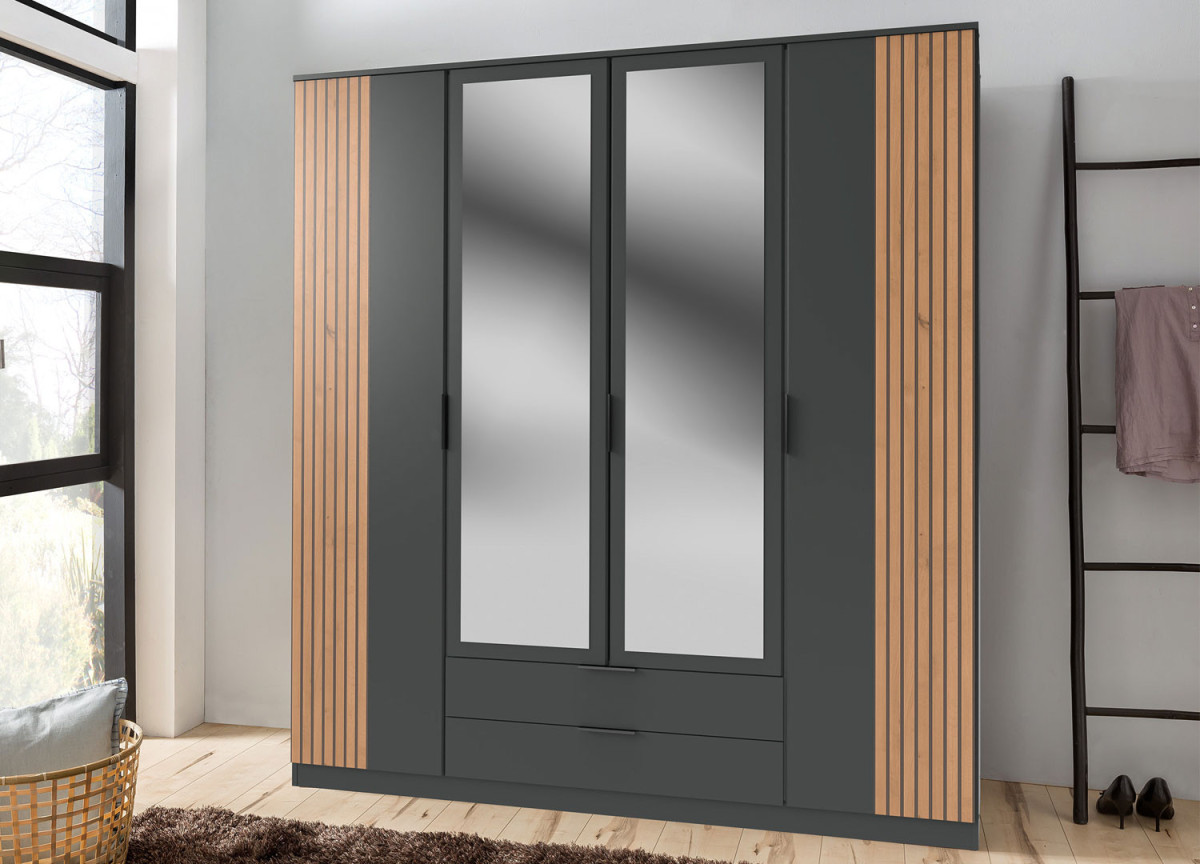 Armoire dressing avec miroir 180 cm