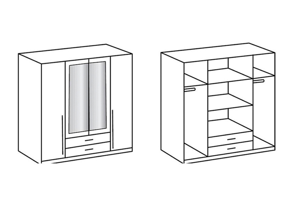 Armoire 3 portes 135 cm