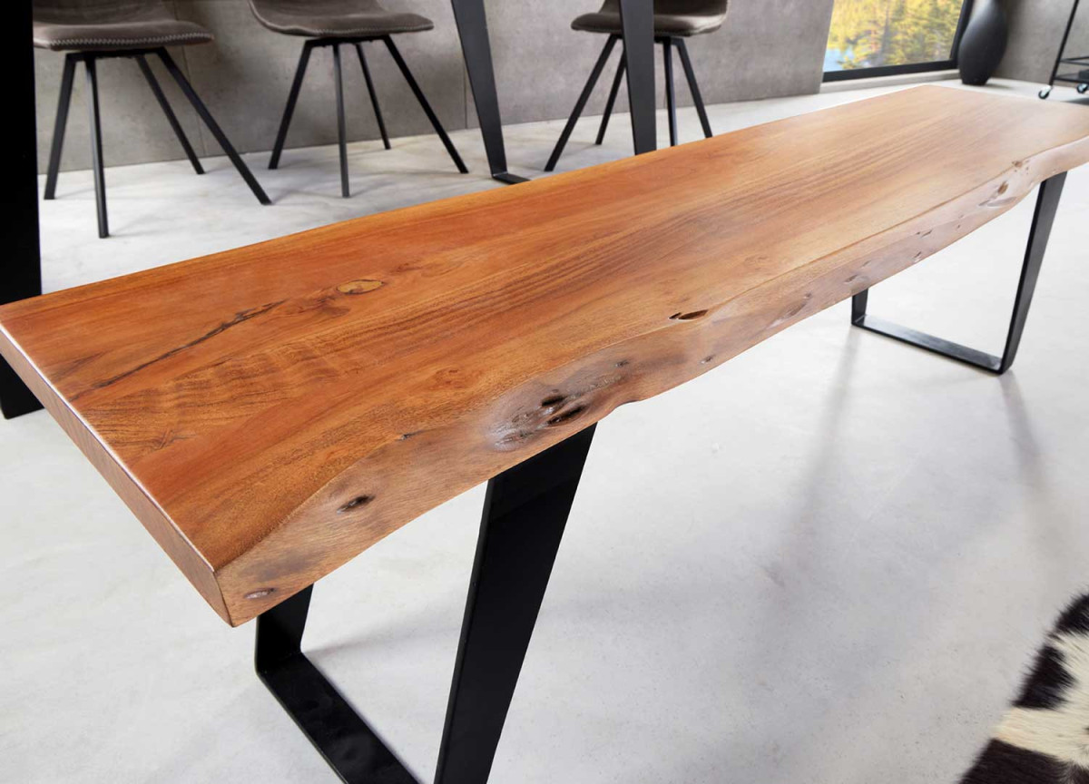 Banc acacia et métal 155 cm