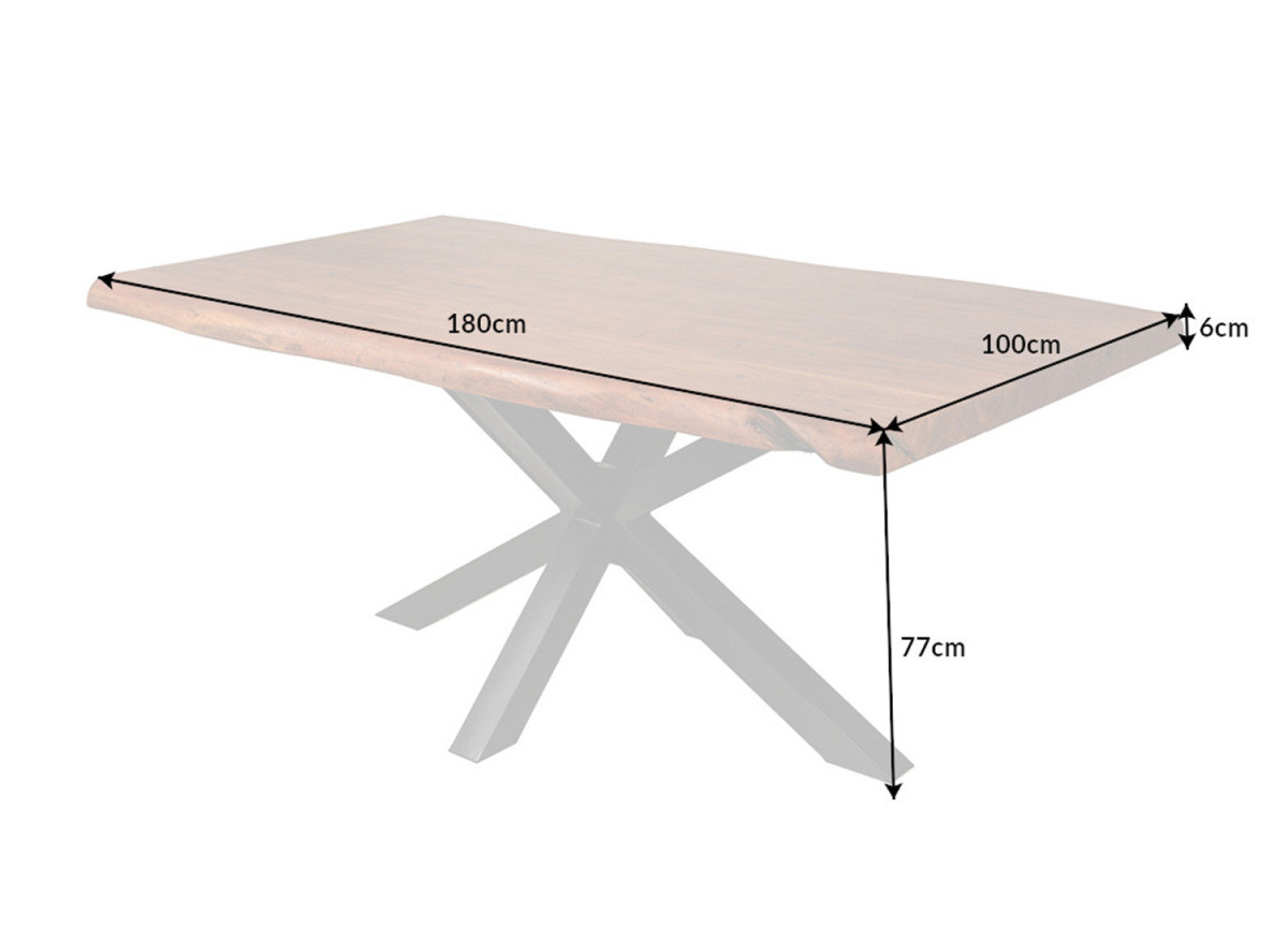 Table de Repas Robuste 6 Personnes Bois et Métal