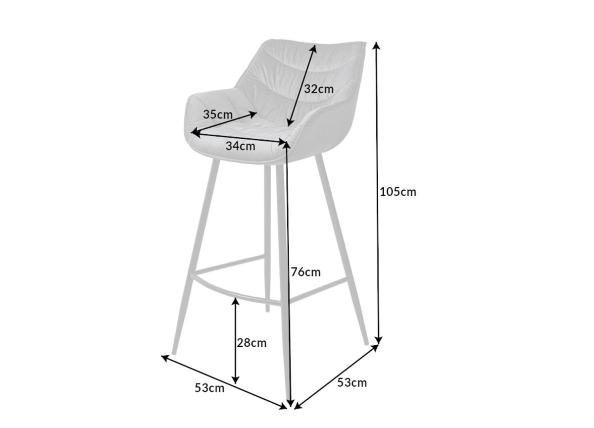 Tabourets de bar en velours gris et métal