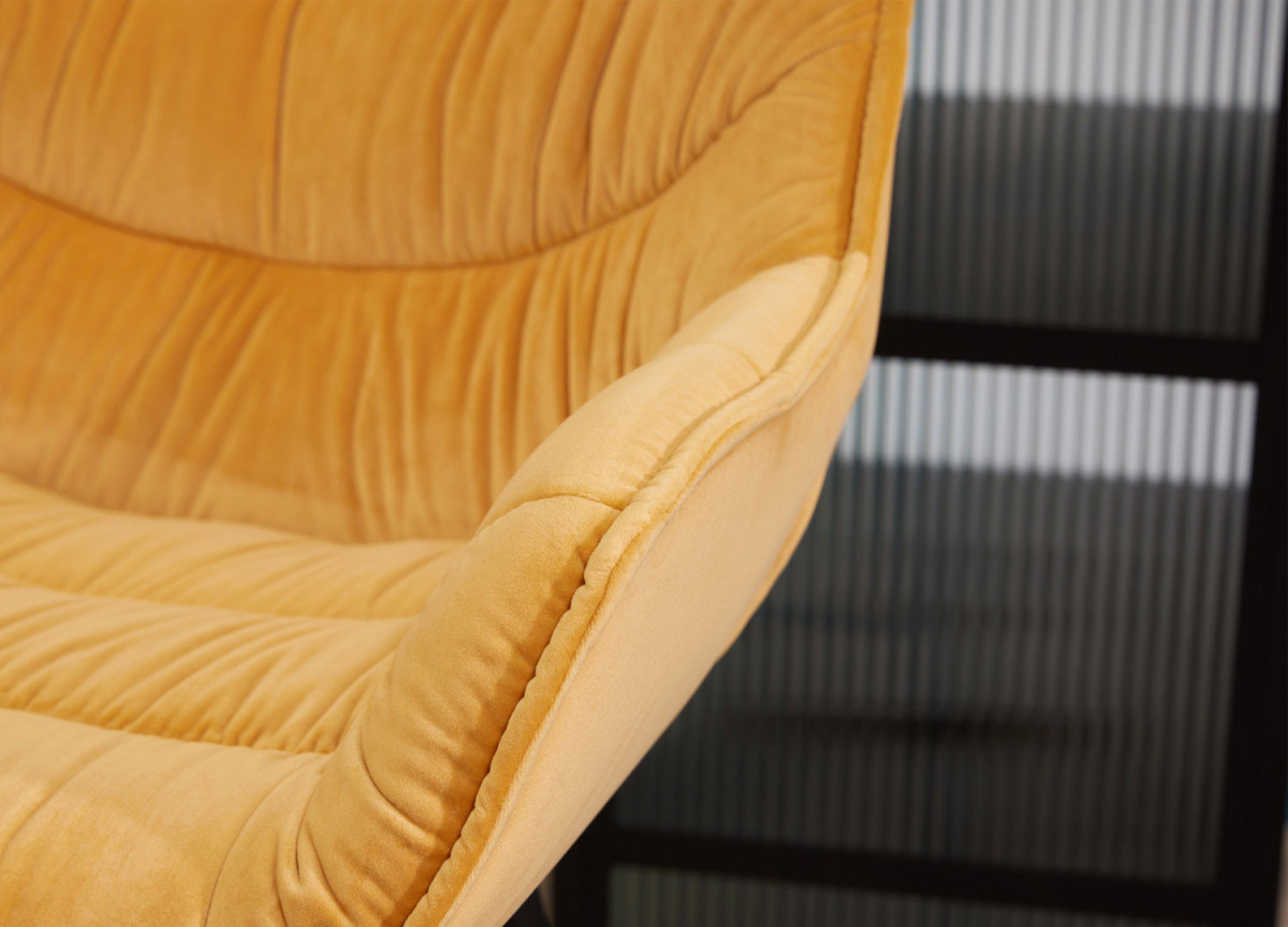 Fauteuils de bar modernes velours jaune