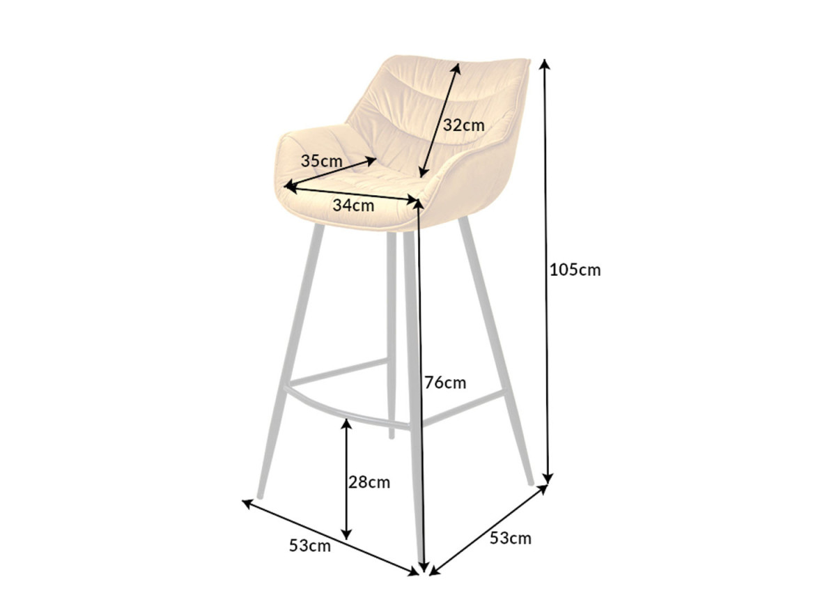 Fauteuils de bar modernes velours jaune