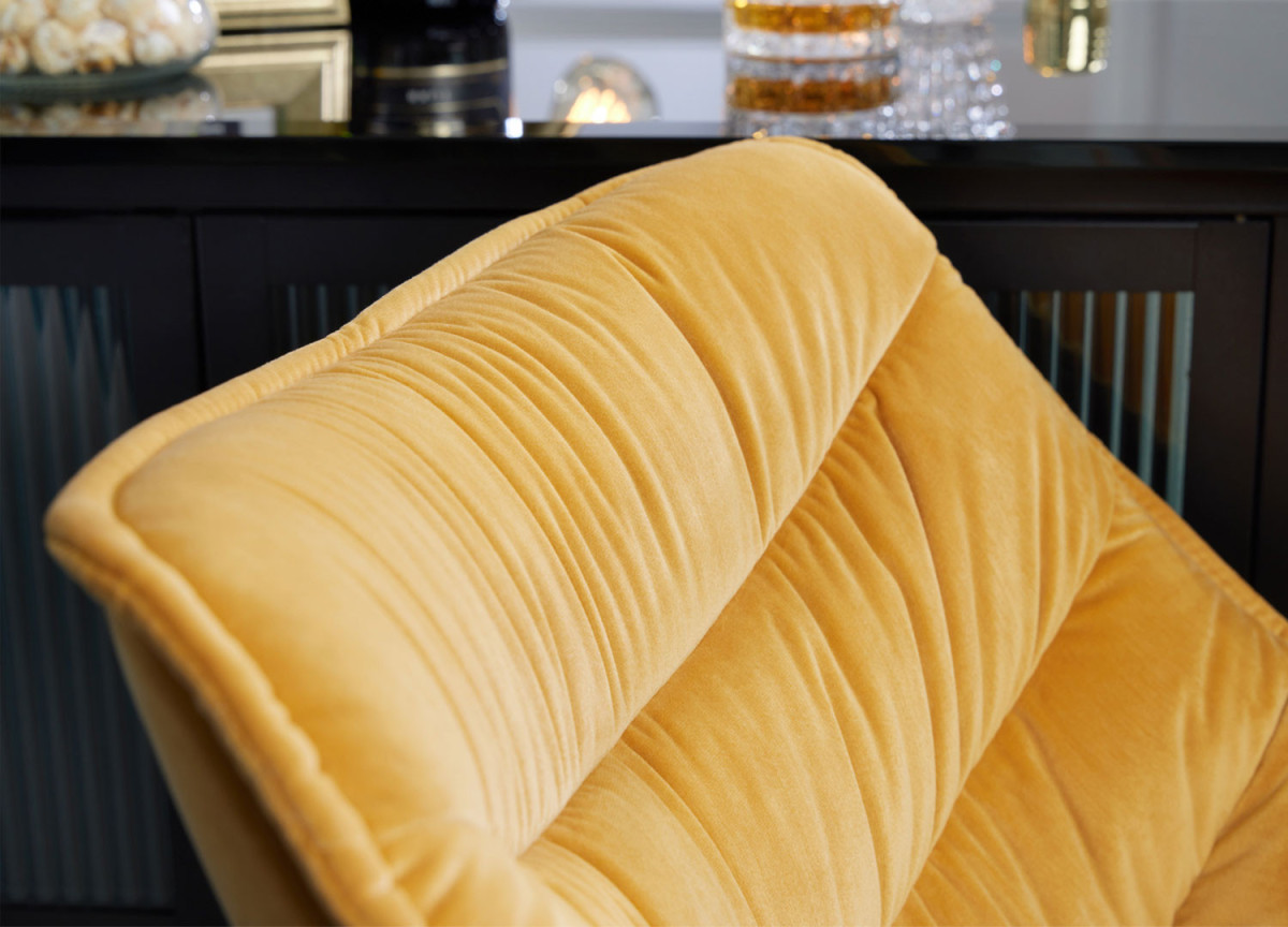 Fauteuils de bar modernes velours jaune