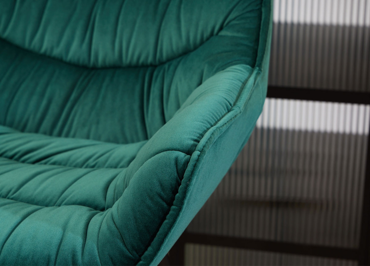 Chaises de bar velours vert émeraude