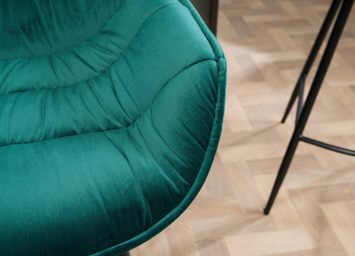 Chaises de bar velours vert émeraude