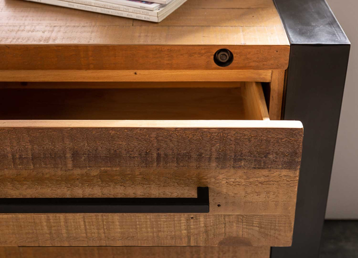Buffet Industriel en Pin et Métal 195 cm