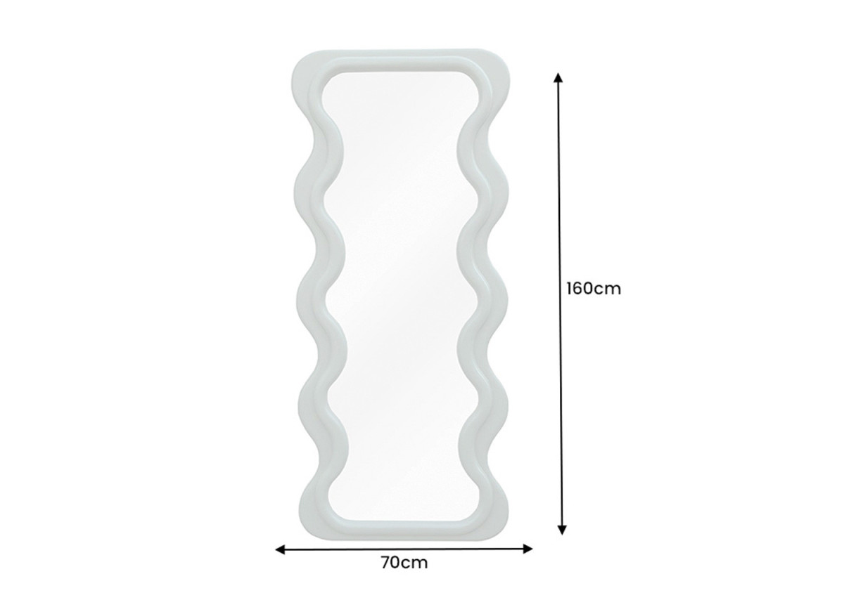 Miroir vague vert sauge 160 cm