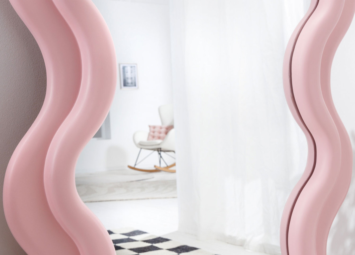 Miroir Ondulé 160 cm couleur Rose