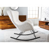 Rocking chair en tissu bouclé blanc