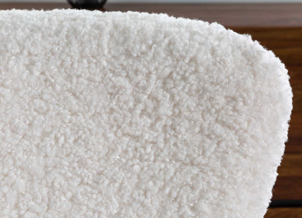 Fauteuil à Bascule Tissu Teddy Blanc