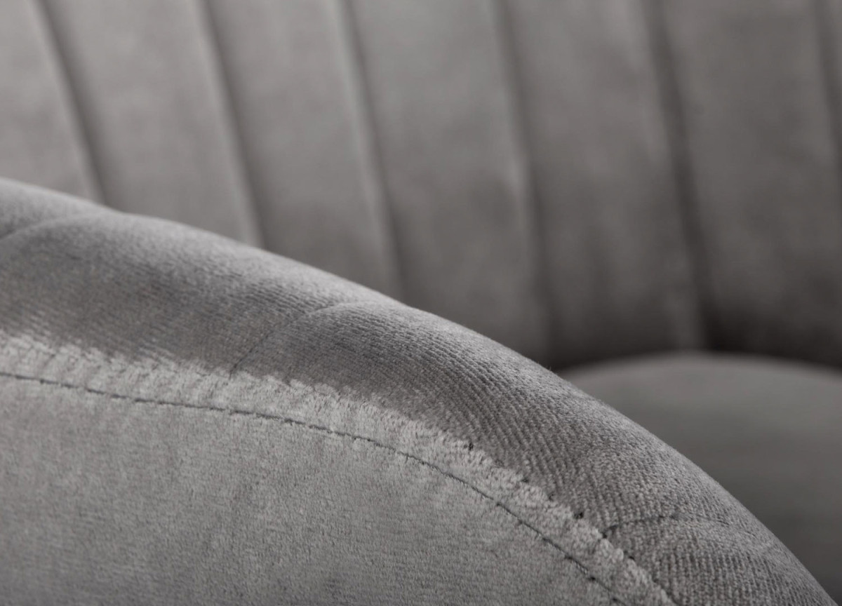 Chaises en velours gris et métal noir