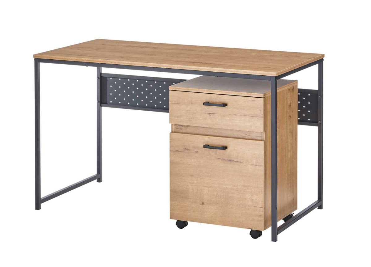 Bureau rectangulaire 120 cm avec caisson