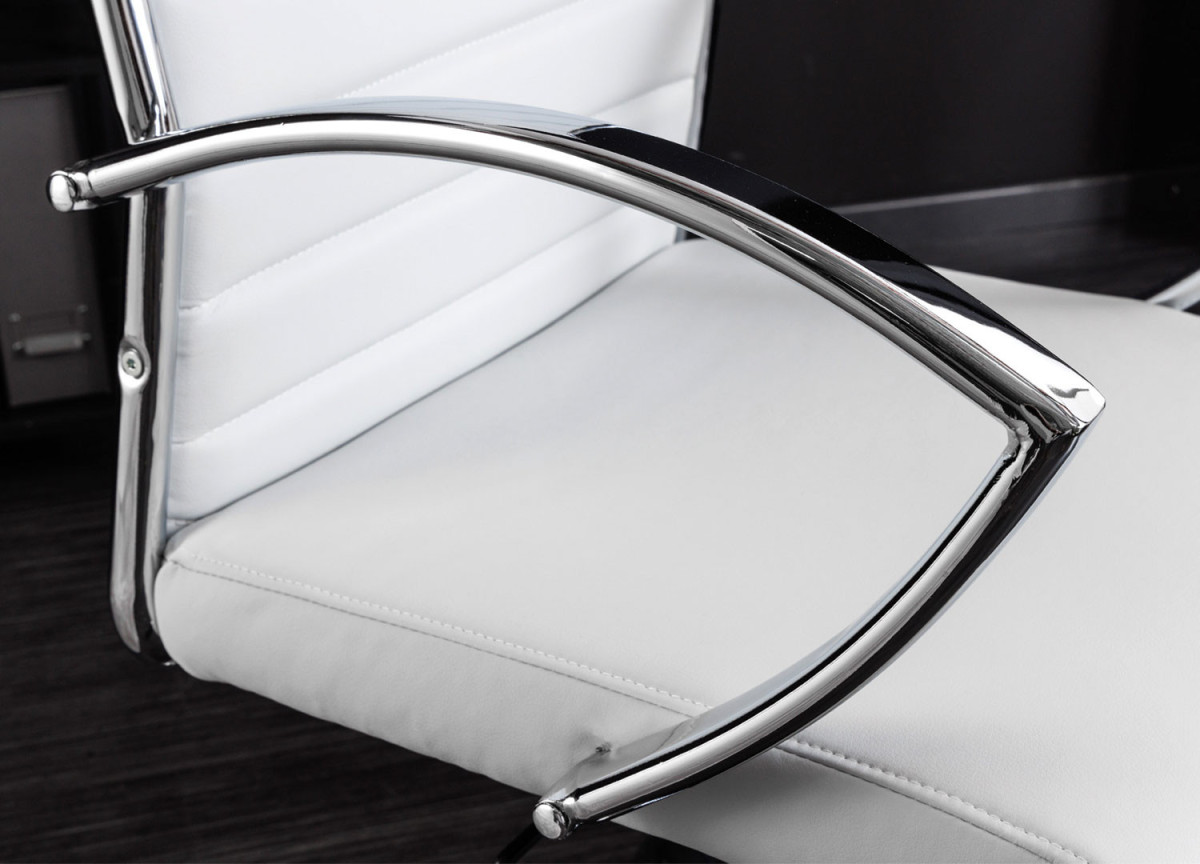 Fauteuil de bureau simili cuir blanc