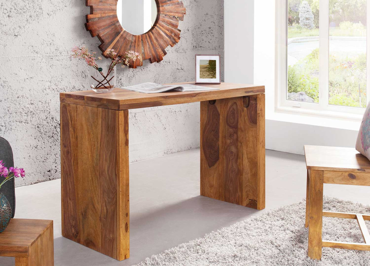 Bureau console en sesham 100 cm