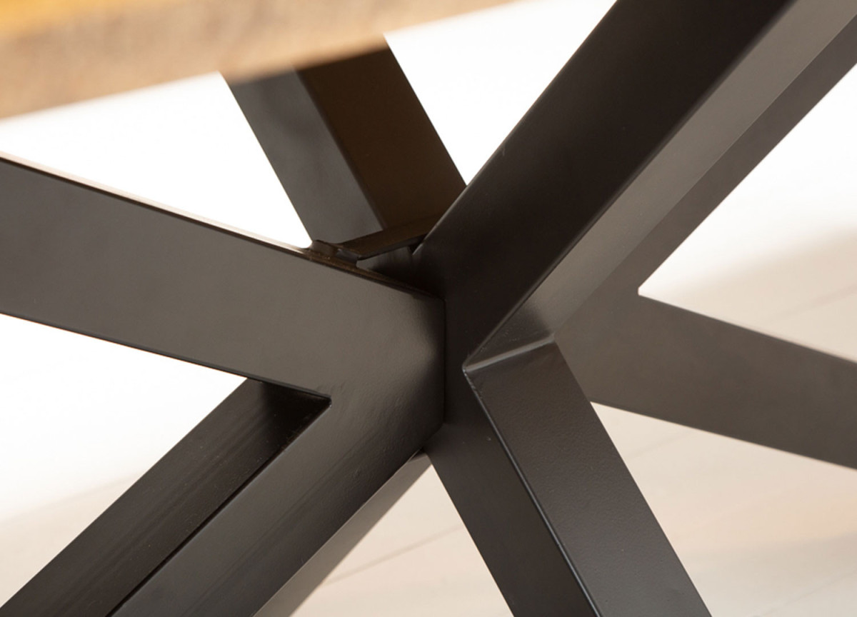 Table de Repas 160 cm Bois et Métal Industriel