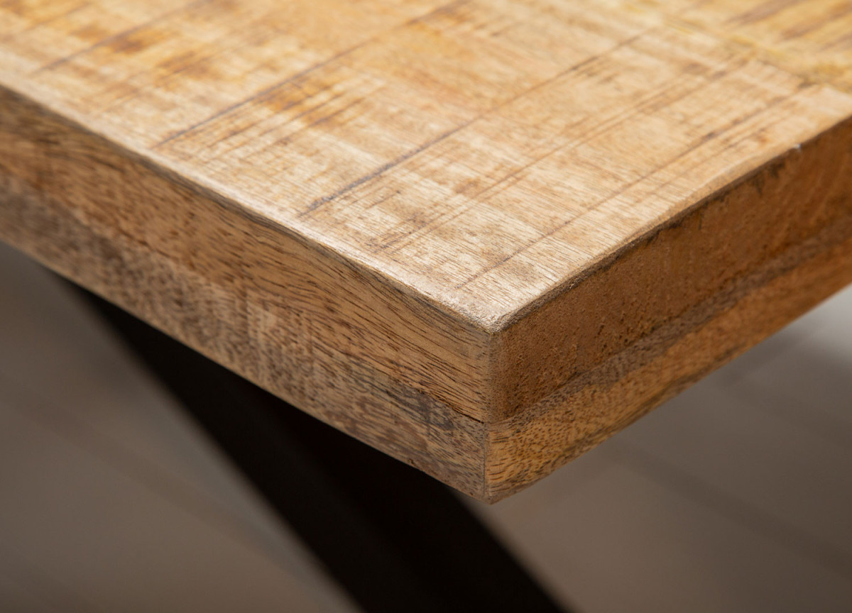 Table de Repas 160 cm Bois et Métal Industriel