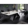 Table moderne extensible en céramique aspect marbre
