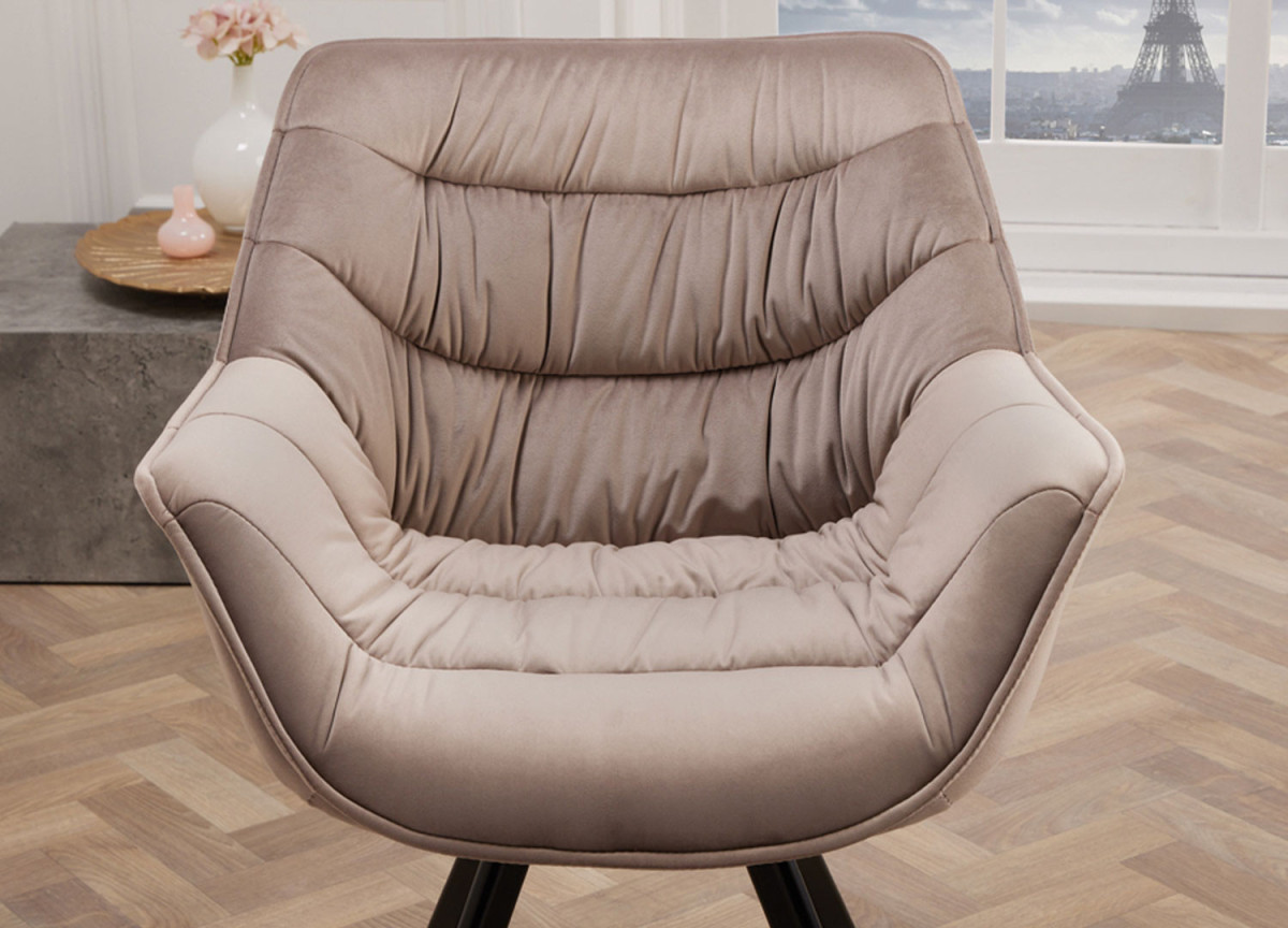 Chaises modernes en velours grège