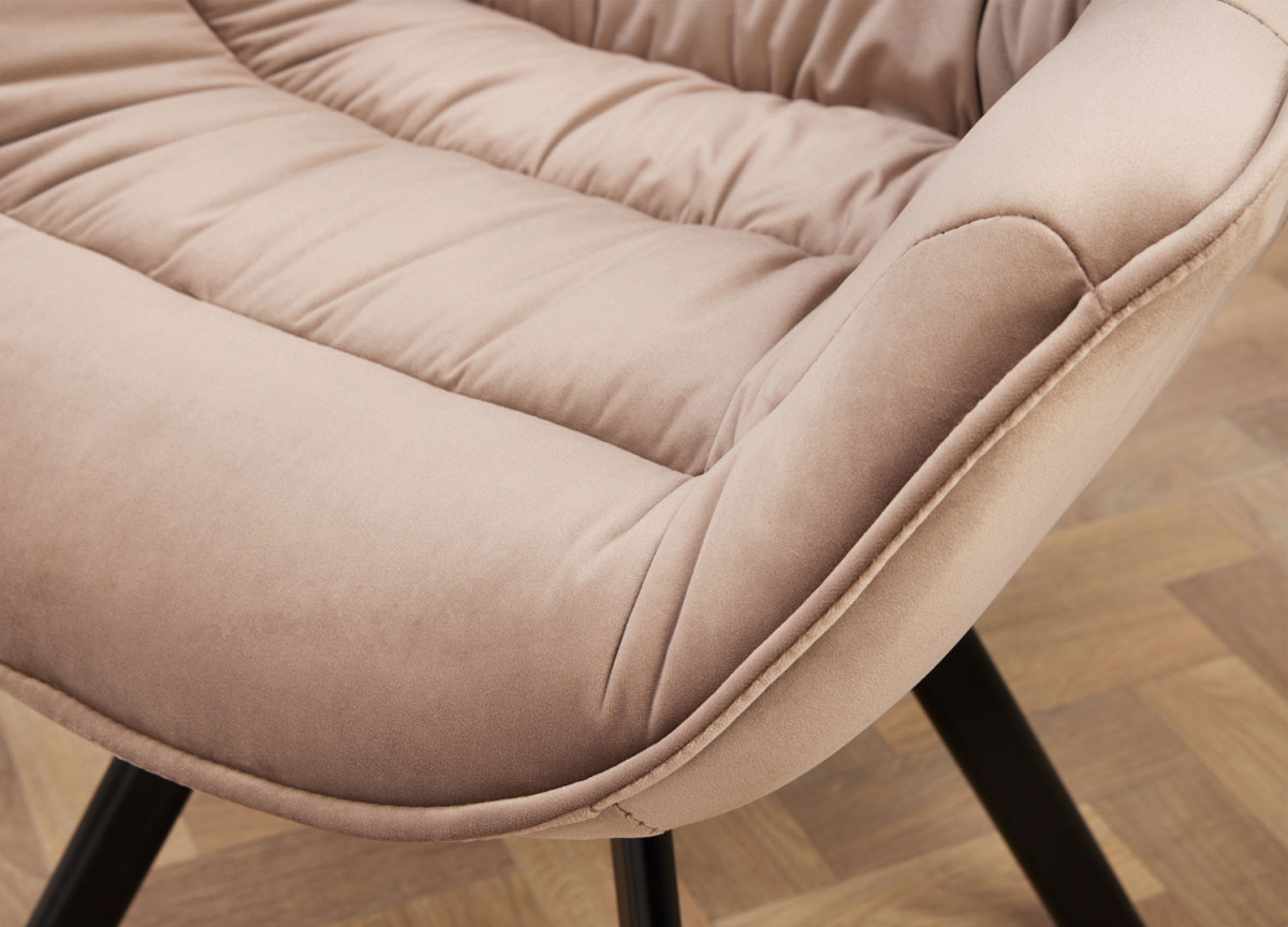 Chaises Design en velours grège