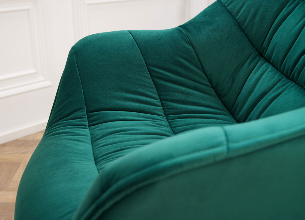 Chaises Moderne en velours vert émeraude