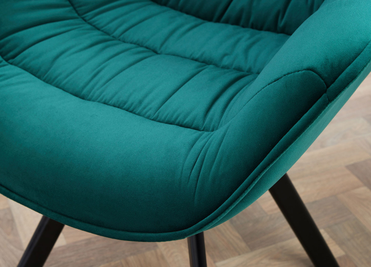 Chaises Moderne en velours vert émeraude
