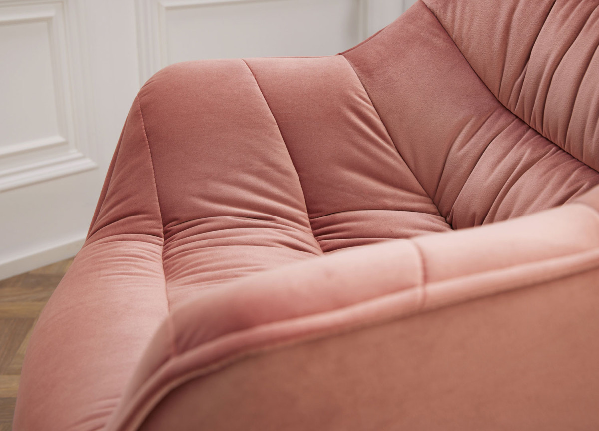 Fauteuils en Velours vieux rose