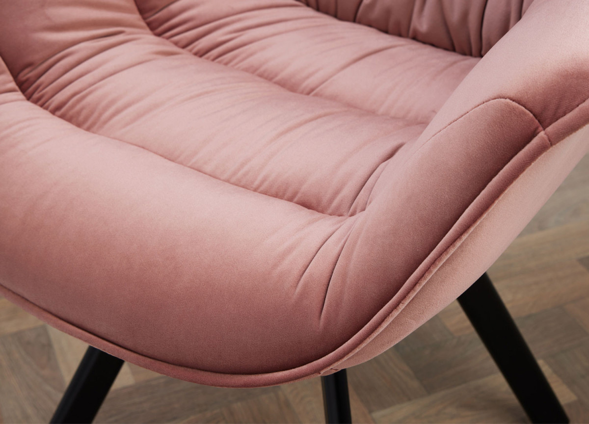 Fauteuils en Velours vieux rose