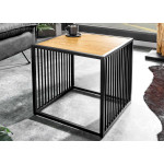 Table d'appoint carrée en bois et métal style industriel