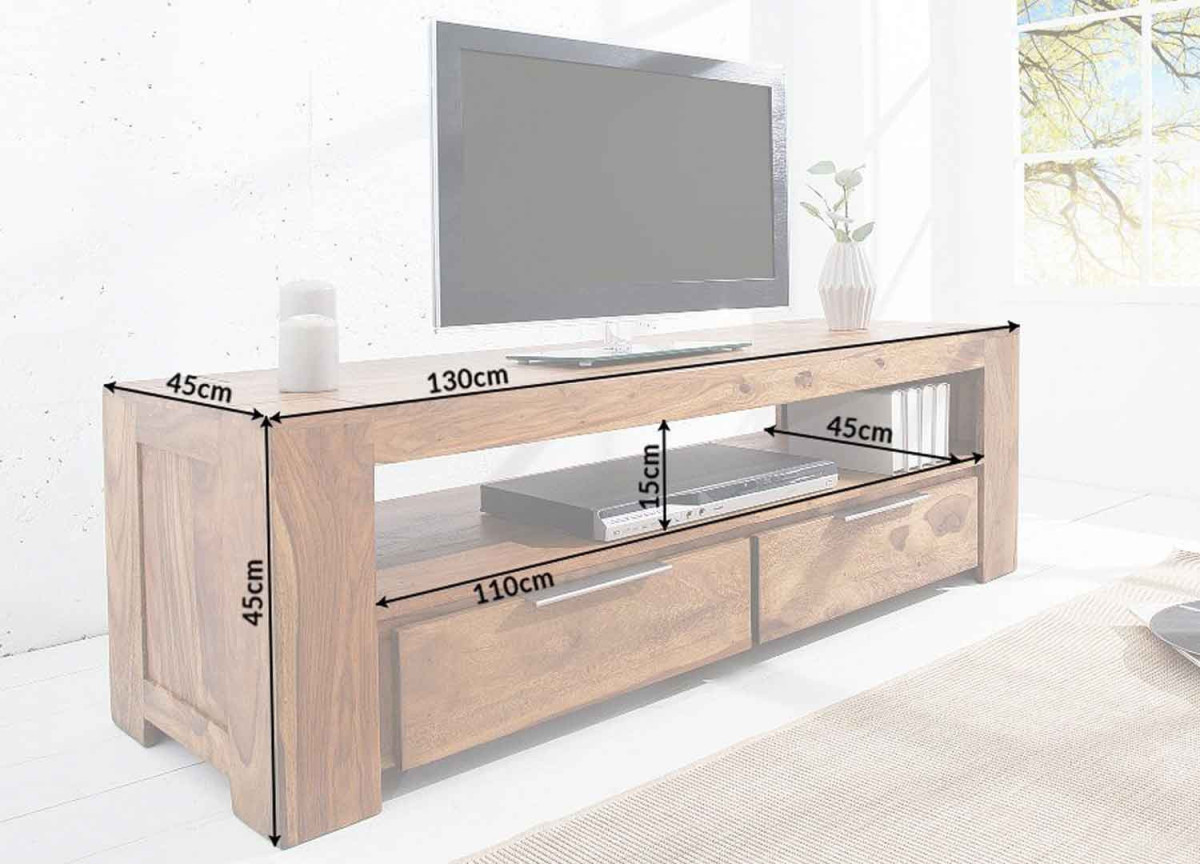 Meuble TV 135 cm en sesham