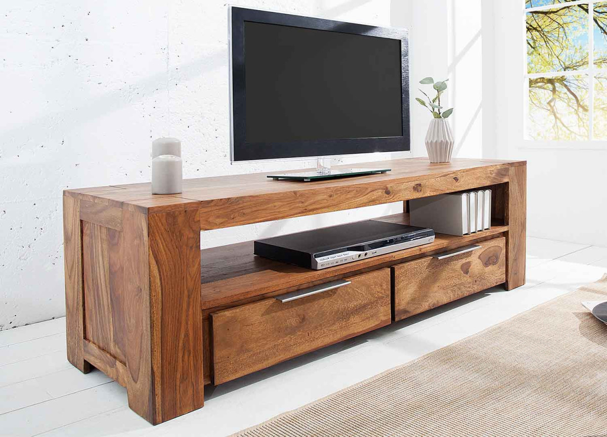 Meuble TV 135 cm rétro en bois