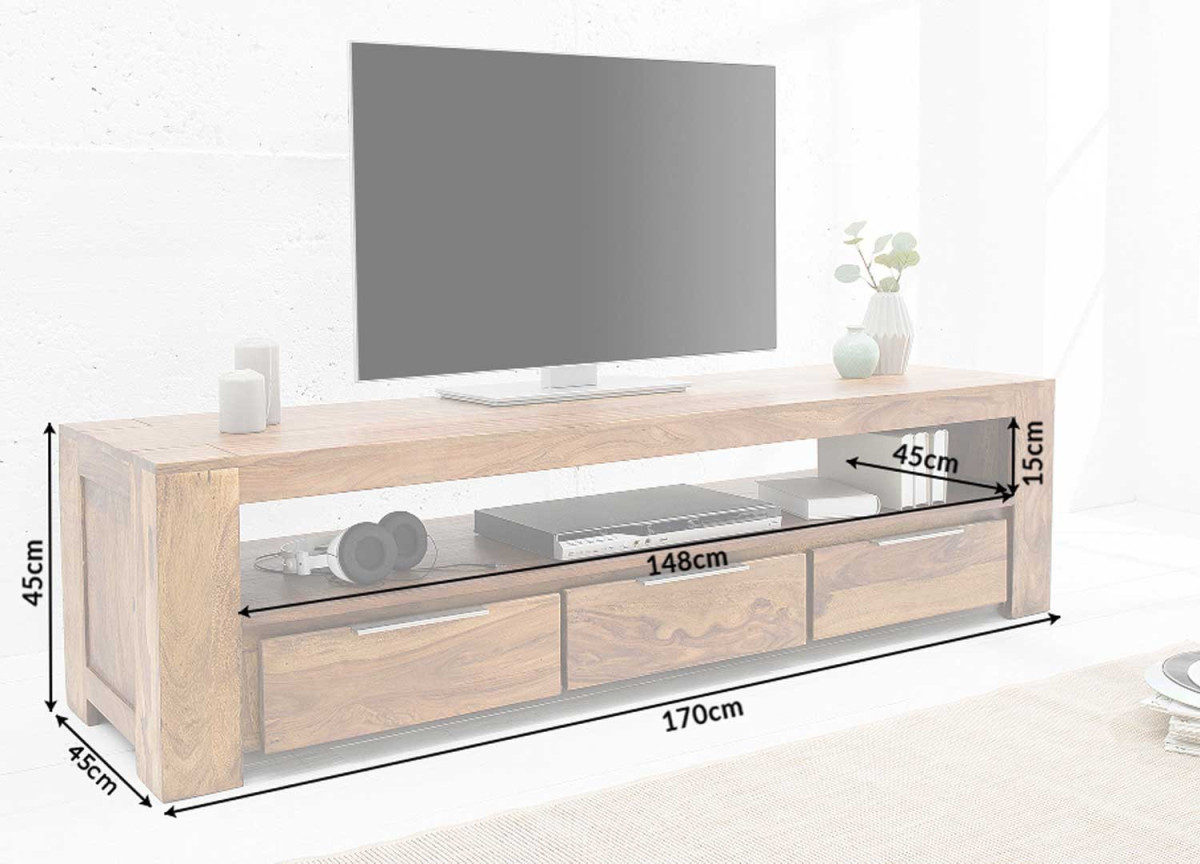 Meuble TV 170 cm en sesham