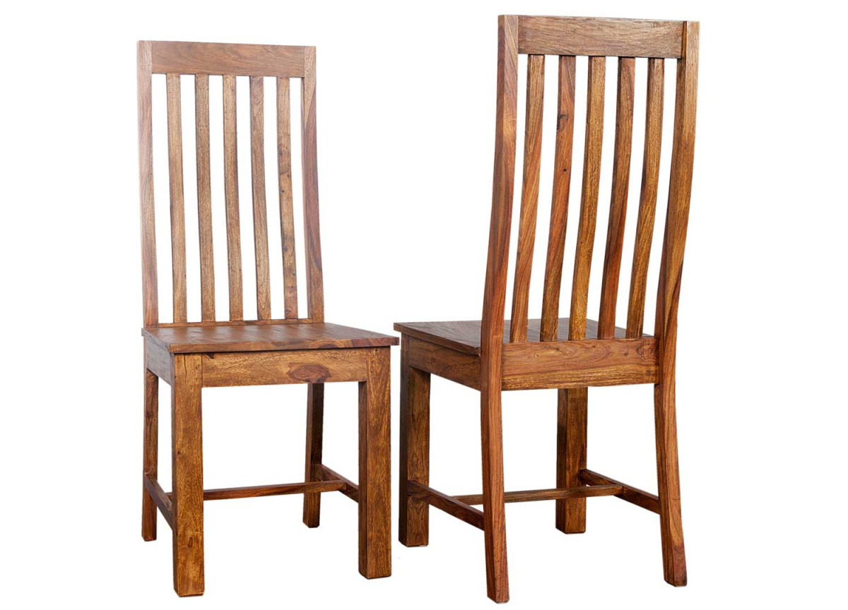 lot de 2 chaises en bois massif