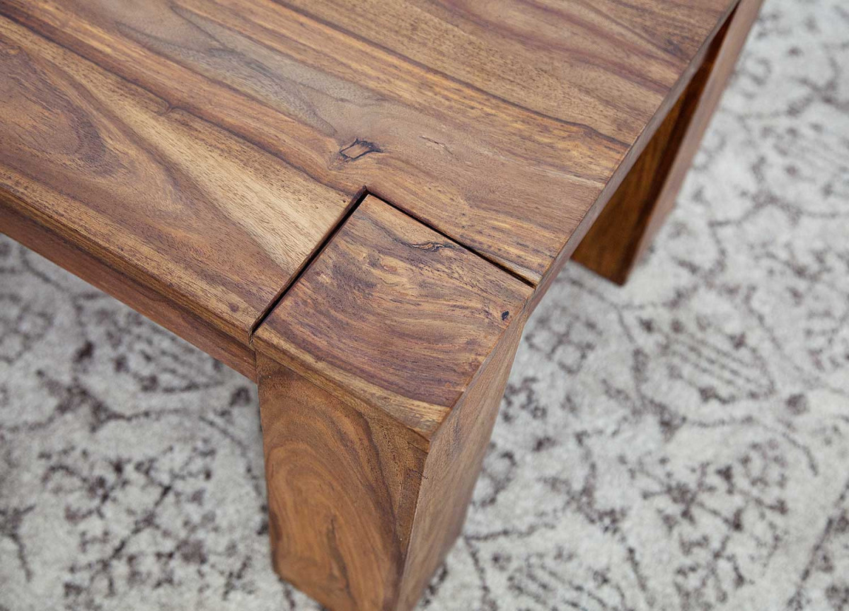 Table basse rectangulaire en sesham 100 cm Armand