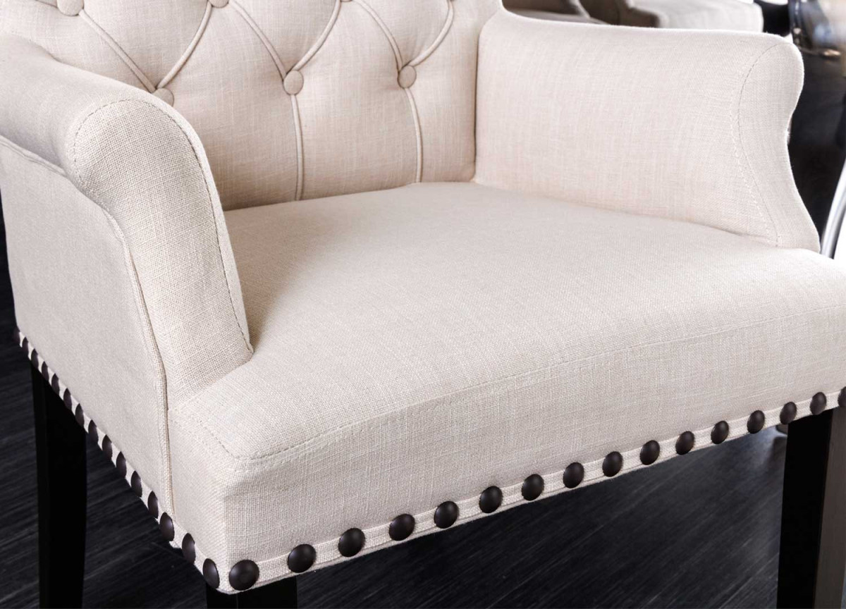 Fauteuils style baroque beige et noir