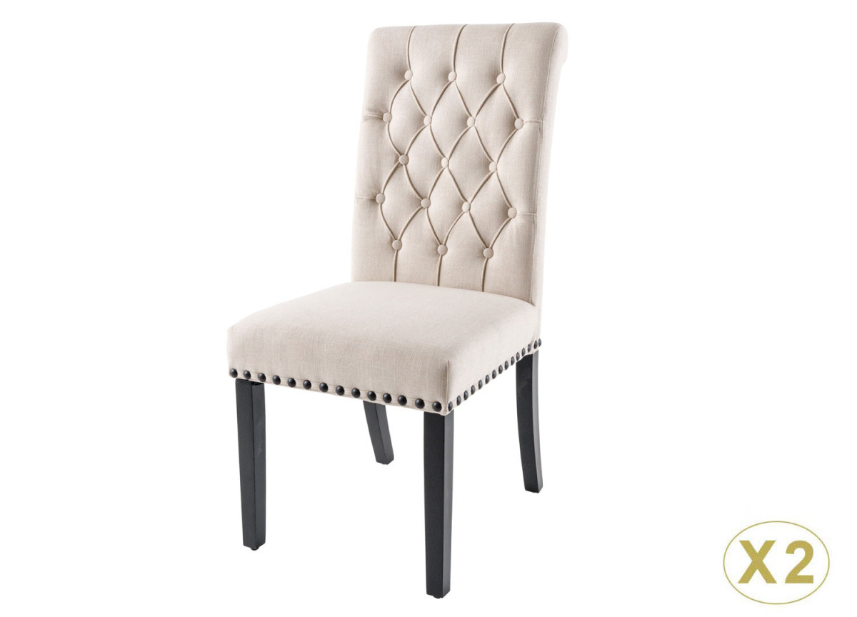 Chaises style moderne baroque beige et noir