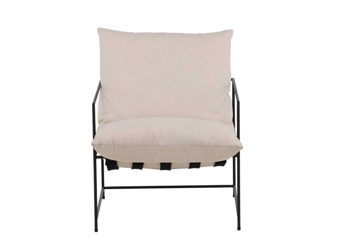 Fauteuil minimaliste métal et lin
