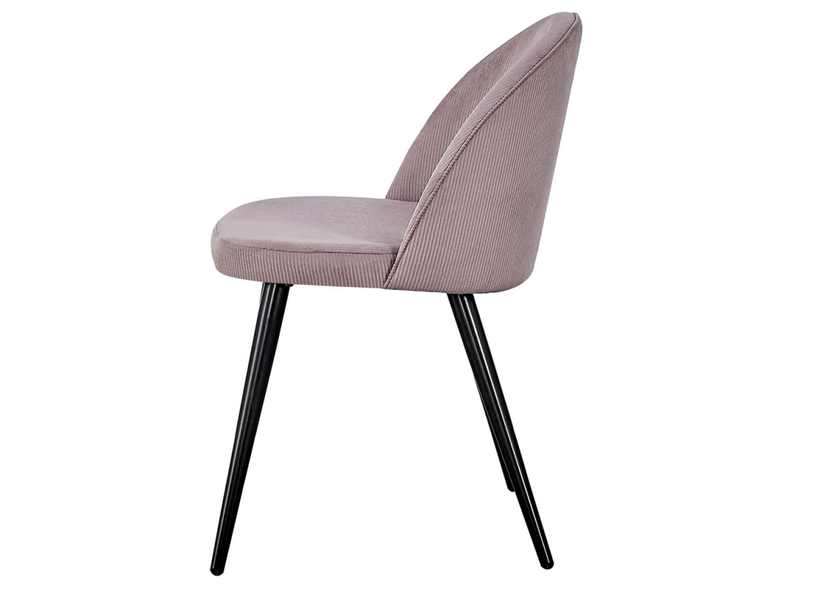 Chaises en velours côtelé rose vieilli