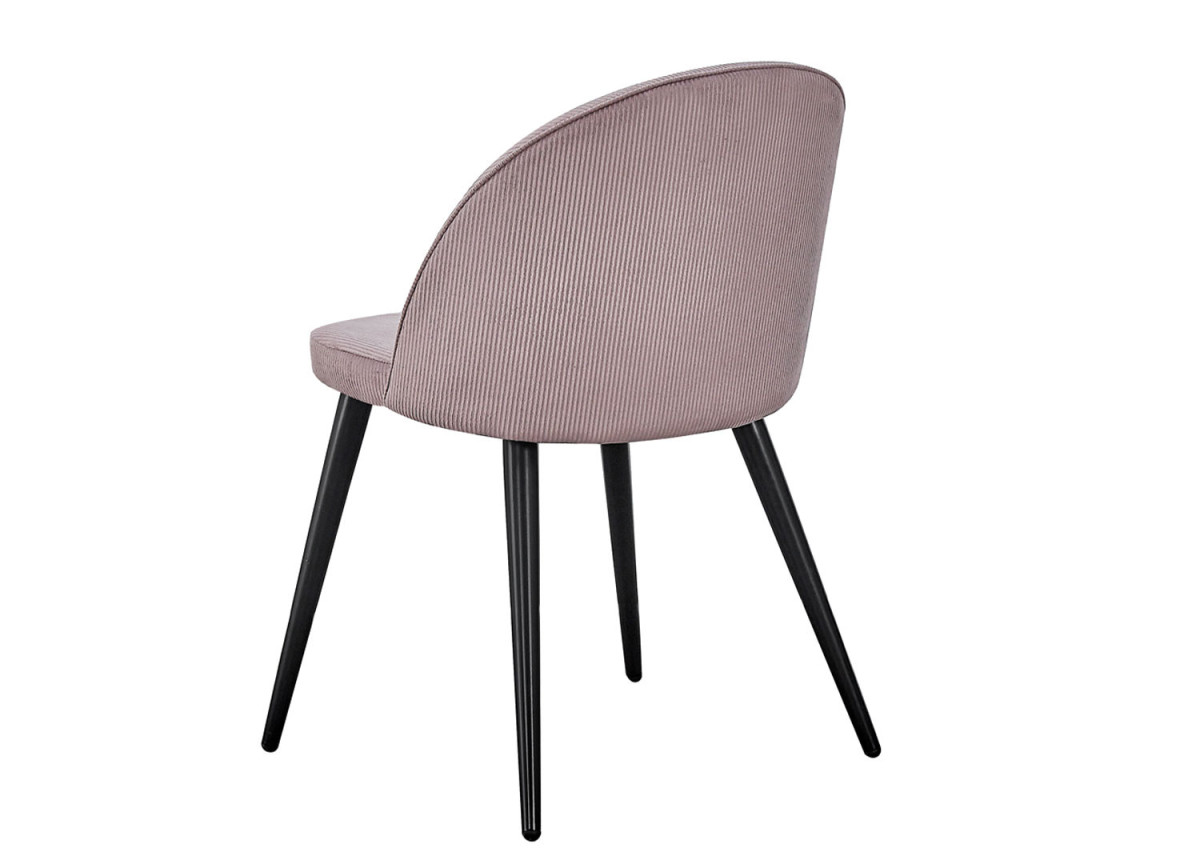 Chaises en velours côtelé rose vieilli