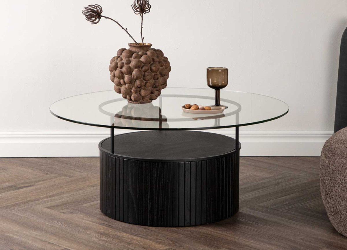 Table basse ronde en verre