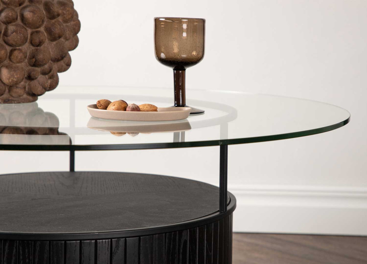 Table basse ronde en verre