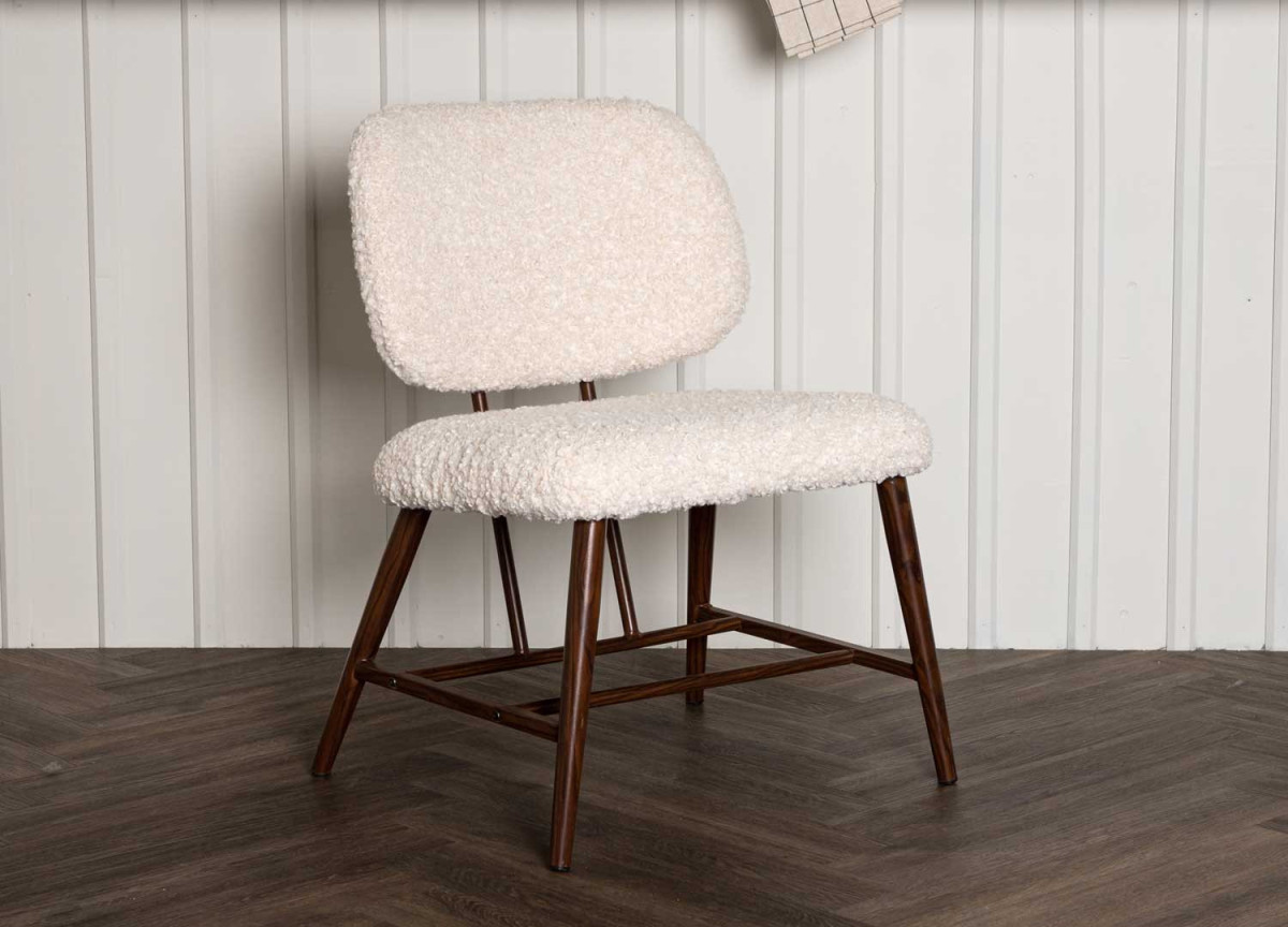 Fauteuil bouclette et métal