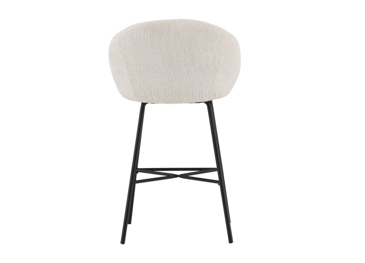 Fauteuils de bar tissu bouclette et métal