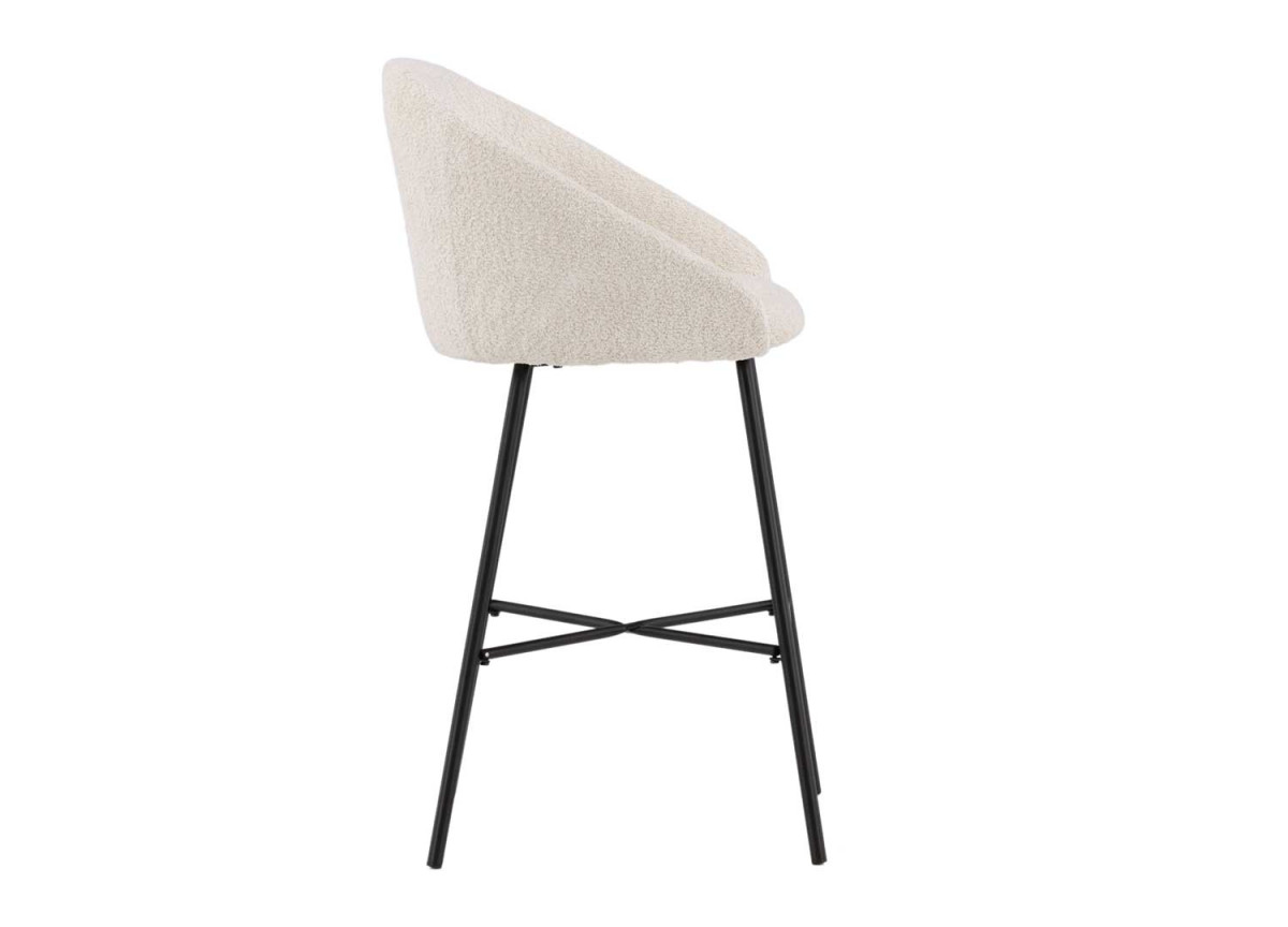 Fauteuils de bar tissu bouclette et métal