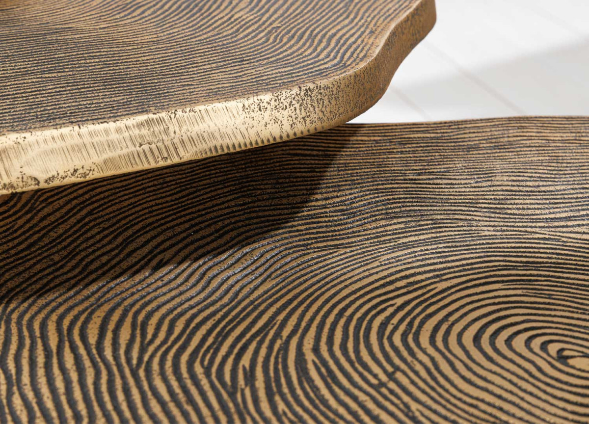 Tables Basses Design Dorées et Métal Noir